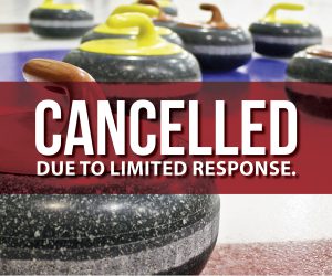 curling rock with cancelled on it